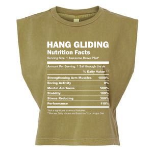 Hang Gliding Pilot Funny Nutrition Facts Hang Glider Gift Garment-Dyed Women's Muscle Tee