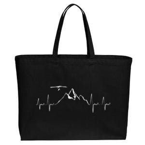 Hang Gliding Pilot Heartbeat Hang Glider EKG Cotton Canvas Jumbo Tote