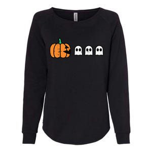 Halloween Gamer Pumpkin Eating Ghost Costume Womens California Wash Sweatshirt