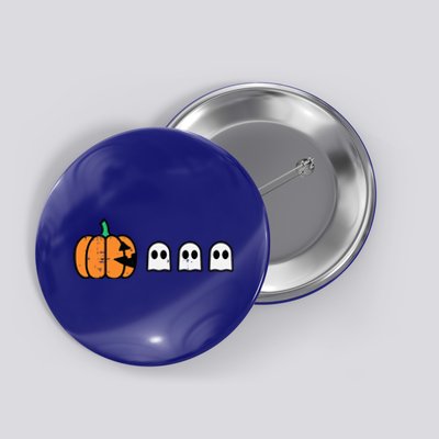 Halloween Gamer Pumpkin Eating Ghost Costume Button