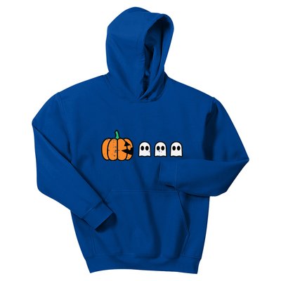 Halloween Gamer Pumpkin Eating Ghost Costume Kids Hoodie