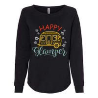 Happy Glamper Quote Adventure Awaits Funny Camper Camp Womens California Wash Sweatshirt