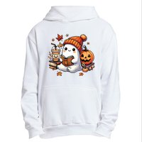 Halloween Ghost Reading Book Lovers Cute Ghost Coffee Women Urban Pullover Hoodie