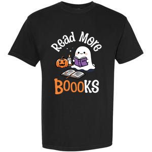 Halloween Ghost Reading Read More Books Librarian Teacher Garment-Dyed Heavyweight T-Shirt