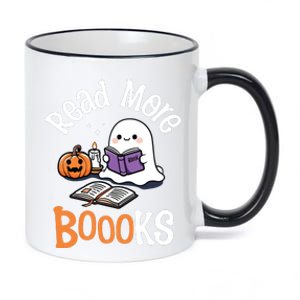 Halloween Ghost Reading Read More Books Librarian Teacher 11oz Black Color Changing Mug