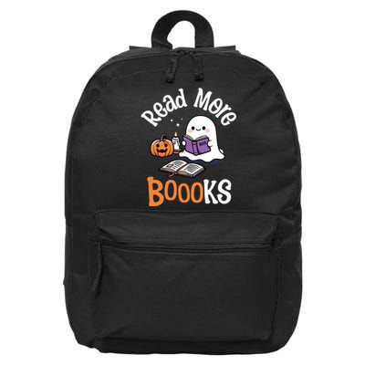 Halloween Ghost Reading Read More Books Librarian Teacher 16 in Basic Backpack