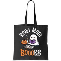 Halloween Ghost Reading Read More Books Librarian Teacher Tote Bag