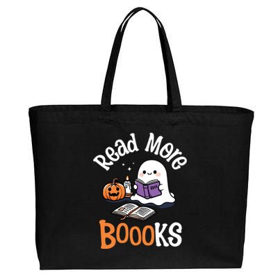 Halloween Ghost Reading Read More Books Librarian Teacher Cotton Canvas Jumbo Tote