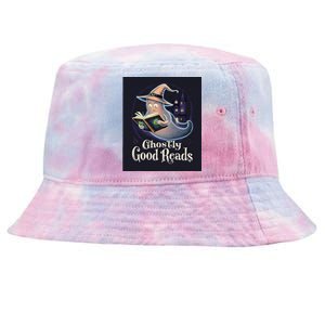 Halloween Ghost Reading Book Spooky Teacher Humor Tie-Dyed Bucket Hat