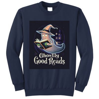 Halloween Ghost Reading Book Spooky Teacher Humor Sweatshirt