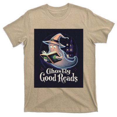 Halloween Ghost Reading Book Spooky Teacher Humor T-Shirt