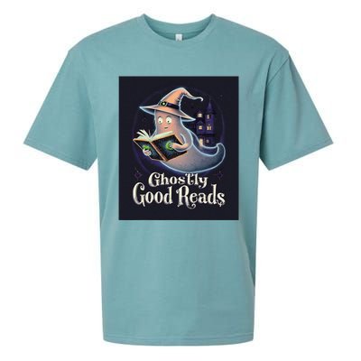 Halloween Ghost Reading Book Spooky Teacher Humor Sueded Cloud Jersey T-Shirt