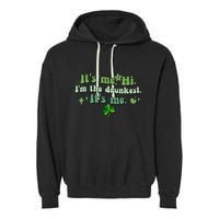 Humor Groovy Retro It's Me. Hi. I'm The Drunkest. It's Me. Garment-Dyed Fleece Hoodie