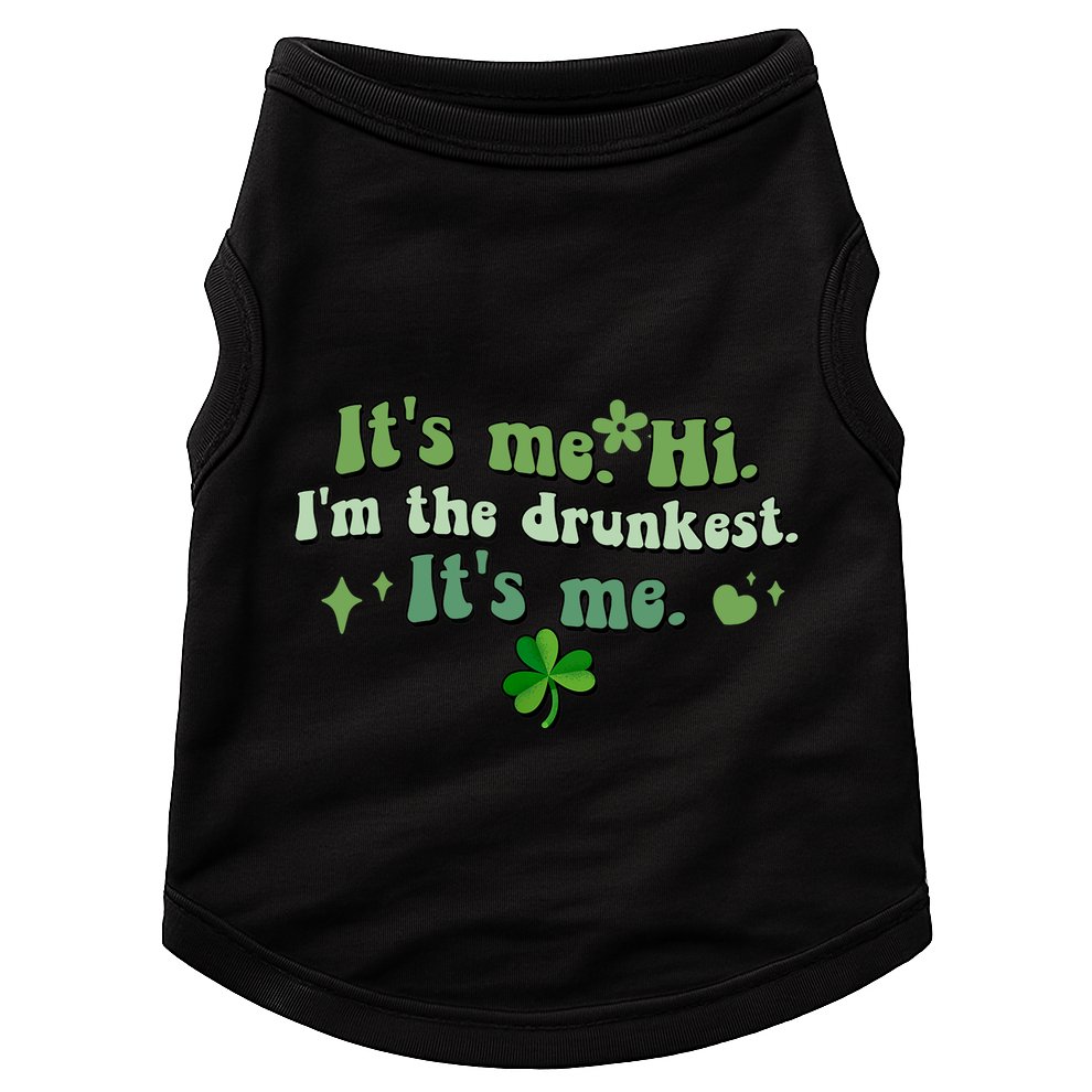 Humor Groovy Retro It's Me. Hi. I'm The Drunkest. It's Me. Doggie Tank