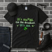 Humor Groovy Retro It's Me. Hi. I'm The Drunkest. It's Me. Tall T-Shirt