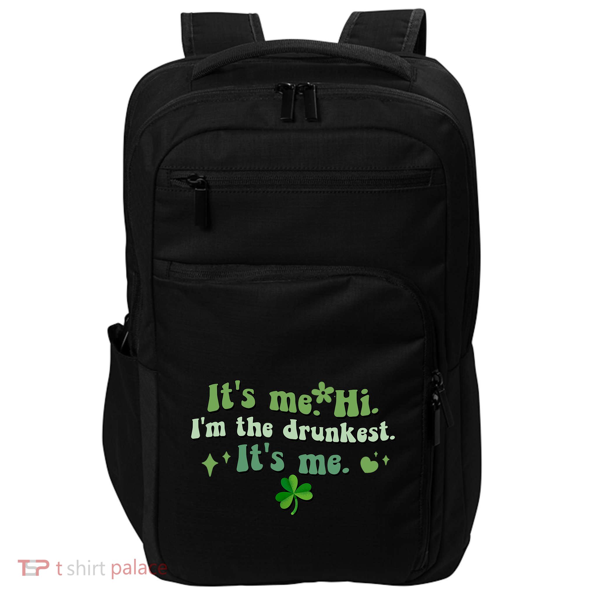 Humor Groovy Retro It's Me. Hi. I'm The Drunkest. It's Me. Impact Tech Backpack