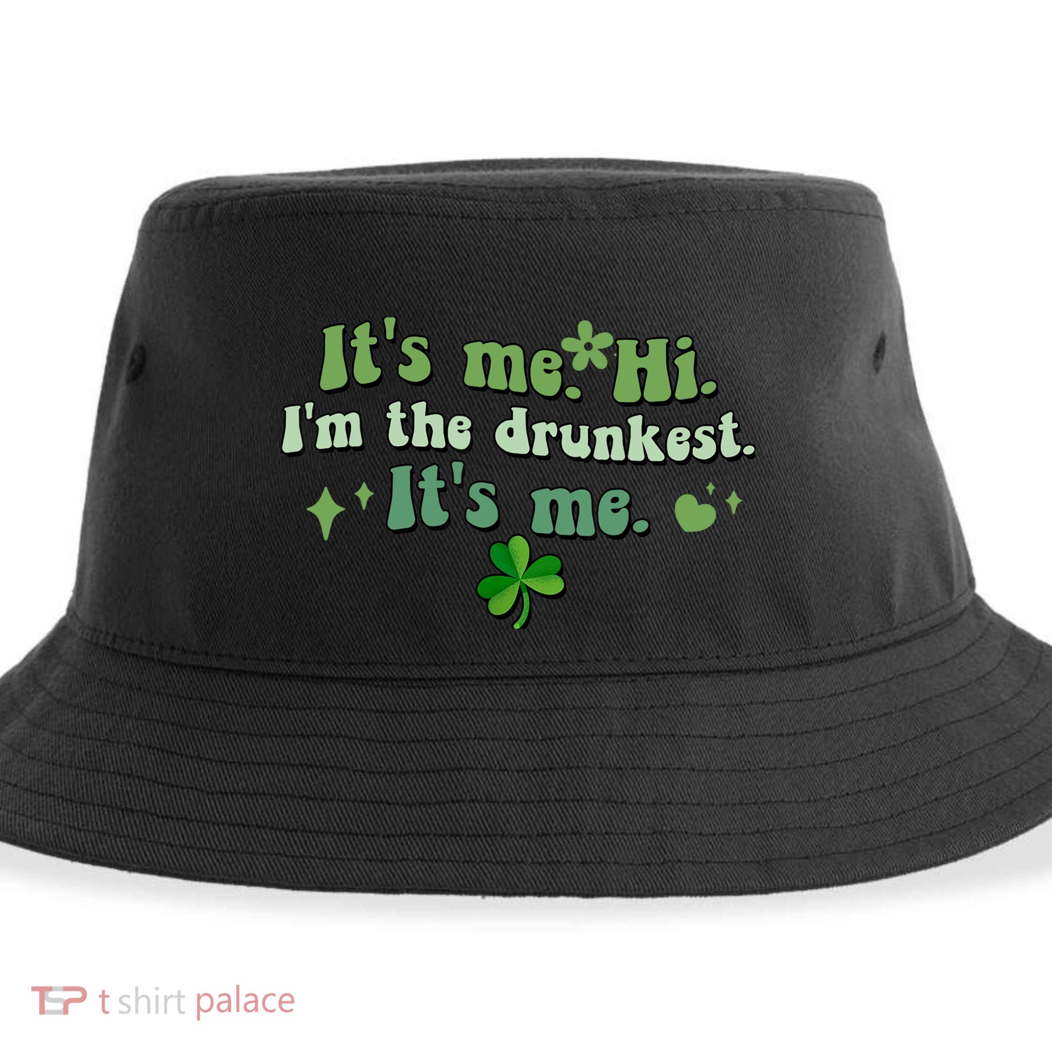 Humor Groovy Retro It's Me. Hi. I'm The Drunkest. It's Me. Sustainable Bucket Hat