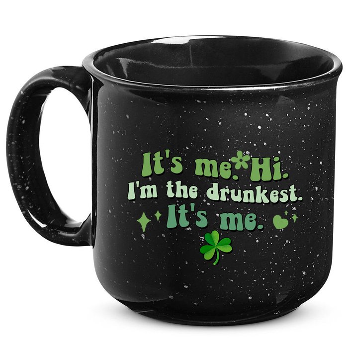 Humor Groovy Retro It's Me. Hi. I'm The Drunkest. It's Me. 15oz Campfire Ceramic Mug