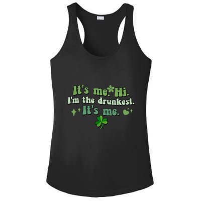 Humor Groovy Retro It's Me. Hi. I'm The Drunkest. It's Me. Ladies PosiCharge Competitor Racerback Tank