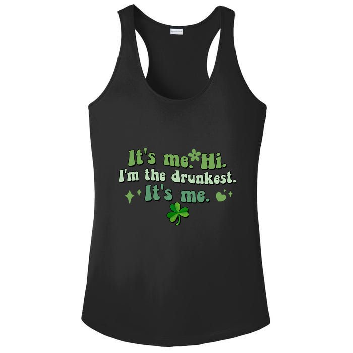 Humor Groovy Retro It's Me. Hi. I'm The Drunkest. It's Me. Ladies PosiCharge Competitor Racerback Tank