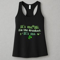 Humor Groovy Retro It's Me. Hi. I'm The Drunkest. It's Me. Womens Tank Top