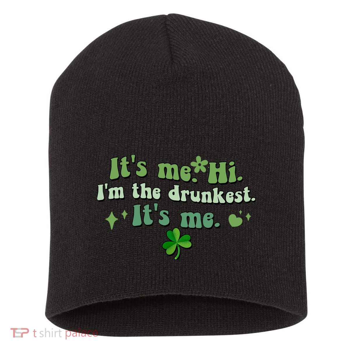 Humor Groovy Retro It's Me. Hi. I'm The Drunkest. It's Me. Short Acrylic Beanie