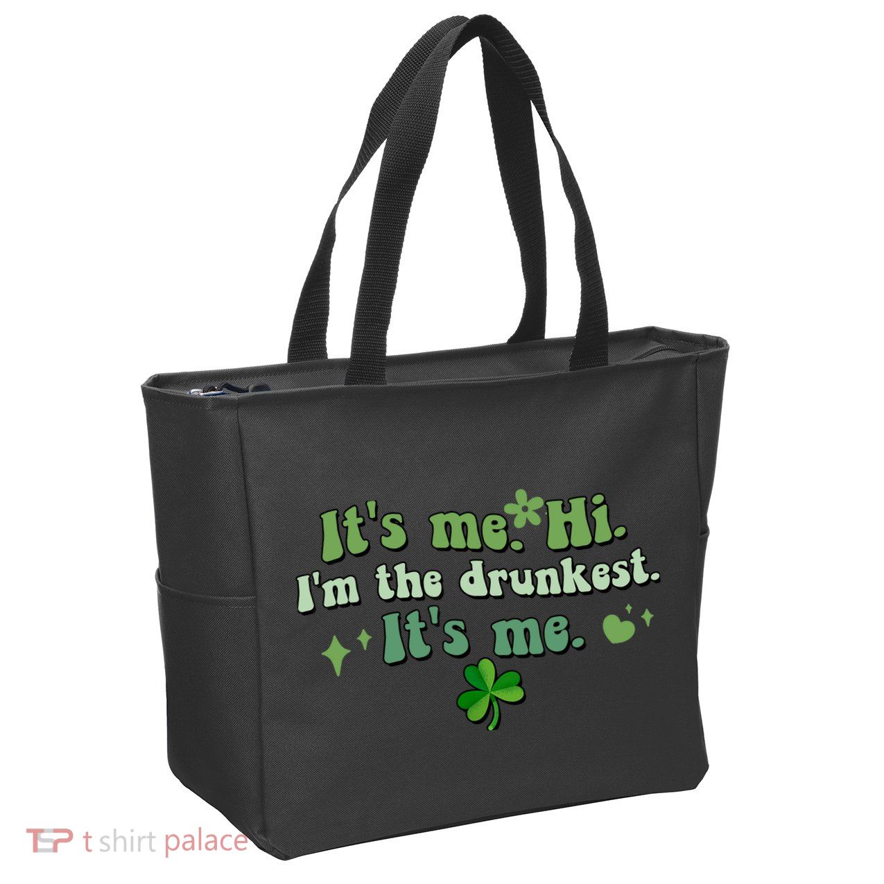 Humor Groovy Retro It's Me. Hi. I'm The Drunkest. It's Me. Zip Tote Bag