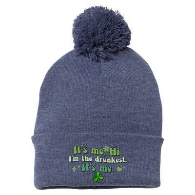 Humor Groovy Retro It's Me. Hi. I'm The Drunkest. It's Me. Pom Pom 12in Knit Beanie
