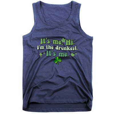 Humor Groovy Retro It's Me. Hi. I'm The Drunkest. It's Me. Tank Top