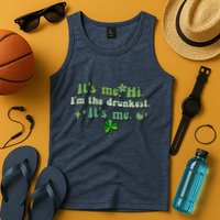 Humor Groovy Retro It's Me. Hi. I'm The Drunkest. It's Me. Tank Top