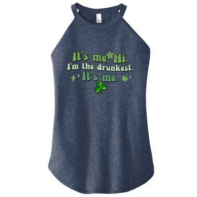Humor Groovy Retro It's Me. Hi. I'm The Drunkest. It's Me. Women's Perfect Tri Rocker Tank
