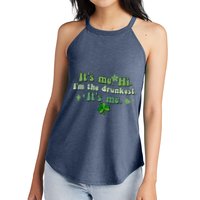 Humor Groovy Retro It's Me. Hi. I'm The Drunkest. It's Me. Women's Perfect Tri Rocker Tank