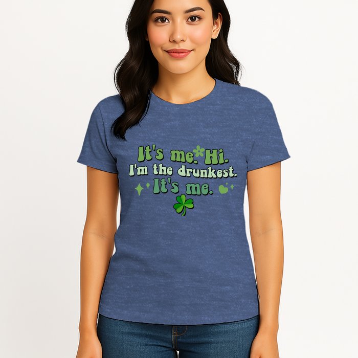 Humor Groovy Retro It's Me. Hi. I'm The Drunkest. It's Me. Womens T-Shirt