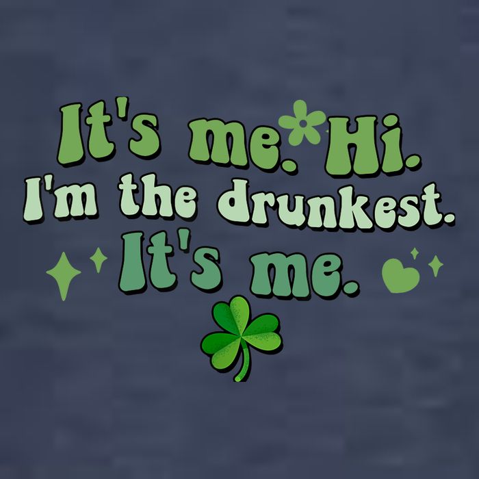 Humor Groovy Retro It's Me. Hi. I'm The Drunkest. It's Me. Womens T-Shirt