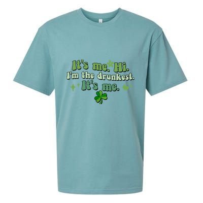 Humor Groovy Retro It's Me. Hi. I'm The Drunkest. It's Me. Sueded Cloud Jersey T-Shirt