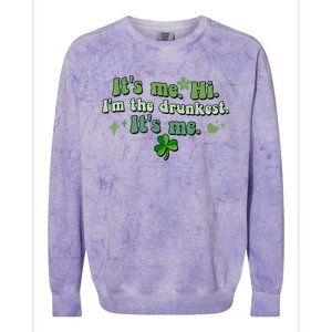 Humor Groovy Retro It's Me. Hi. I'm The Drunkest. It's Me. Colorblast Crewneck Sweatshirt