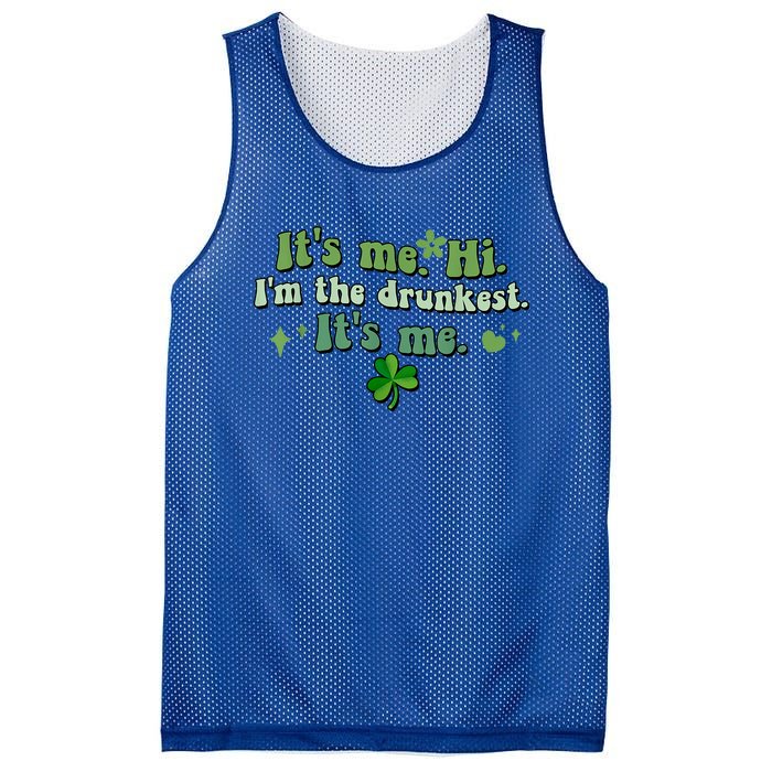 Humor Groovy Retro It's Me. Hi. I'm The Drunkest. It's Me. Mesh Reversible Basketball Jersey Tank