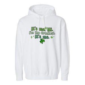 Humor Groovy Retro It's Me. Hi. I'm The Drunkest. It's Me. Garment-Dyed Fleece Hoodie