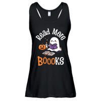 Halloween Ghost Reading Read More Books Librarian Teacher Ladies Essential Flowy Tank