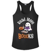 Halloween Ghost Reading Read More Books Librarian Teacher Ladies PosiCharge Competitor Racerback Tank