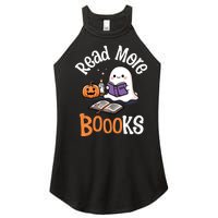 Halloween Ghost Reading Read More Books Librarian Teacher Women's Perfect Tri Rocker Tank