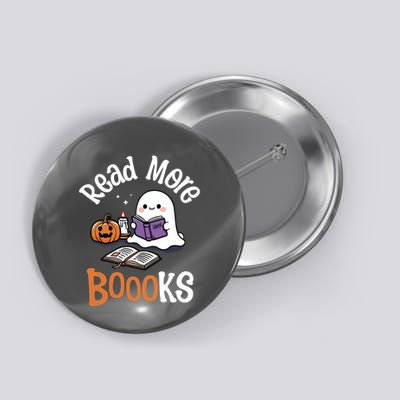 Halloween Ghost Reading Read More Books Librarian Teacher Button