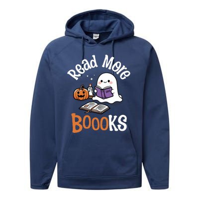 Halloween Ghost Reading Read More Books Librarian Teacher Performance Fleece Hoodie