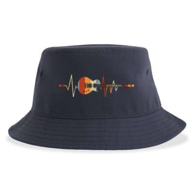 Heartbeat Guitar Retro Vintage Sustainable Bucket Hat