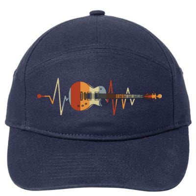 Heartbeat Guitar Retro Vintage 7-Panel Snapback Hat