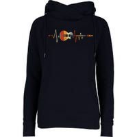 Heartbeat Guitar Retro Vintage Womens Funnel Neck Pullover Hood