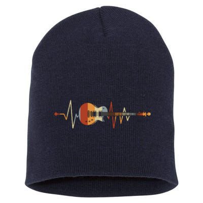 Heartbeat Guitar Retro Vintage Short Acrylic Beanie