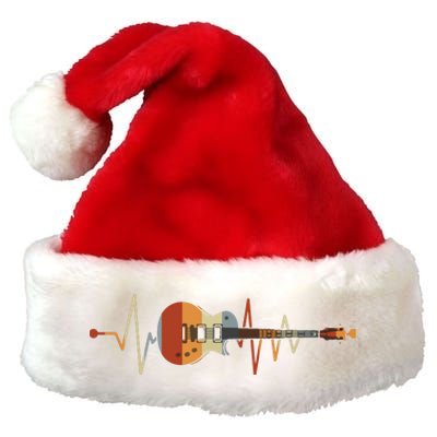 Heartbeat Guitar Retro Vintage Premium Christmas Santa Hat