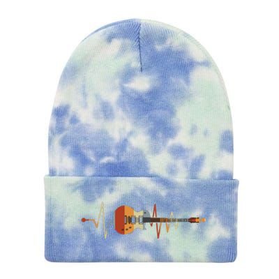 Heartbeat Guitar Retro Vintage Tie Dye 12in Knit Beanie