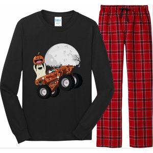 Halloween Ghost Riding Monster Truck Cool Gift Long Sleeve Pajama Set